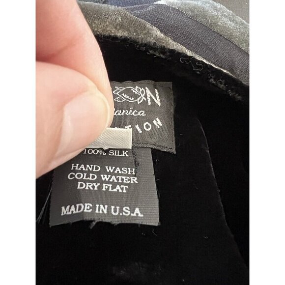 Citron Santa Monica Green Burnout Velvet Dress Topper Jacket Set Geometric Silk - Picture 11 of 16